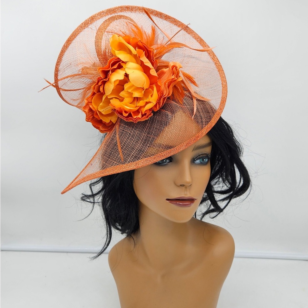 Etsy Burnt Orange Fascinator Hat Worn Once Perfect condition